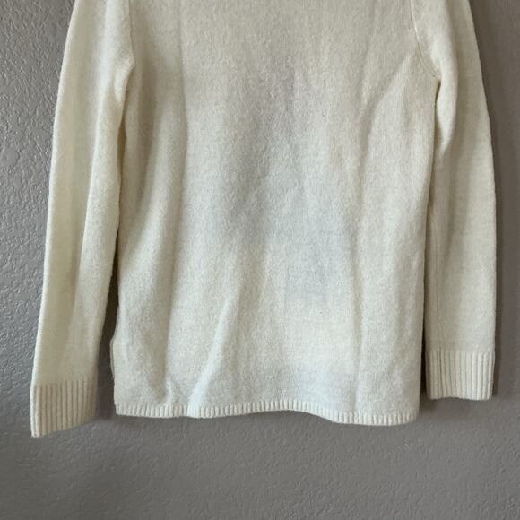 Woolrich Ivory Polar Bear Wool Blend Sweater Women's XS Pullover Knit Red Hat - Picture 5 of 12